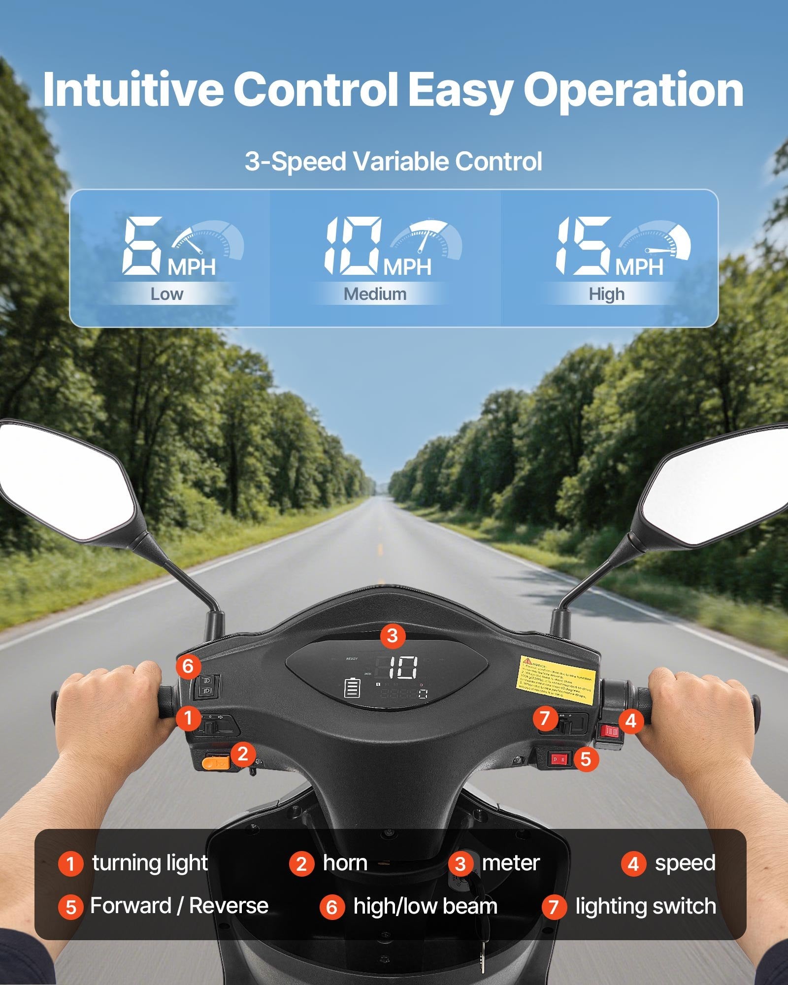 Heavy Duty 3-Wheel Mobility Scooters For Seniors & Adults, 500lbs Capacity, 21.5 Miles 3-Speed Long Range, 1000W All Terrain Electric Recreational Scooter Wheelchair, 20° Max Climbing Capacity