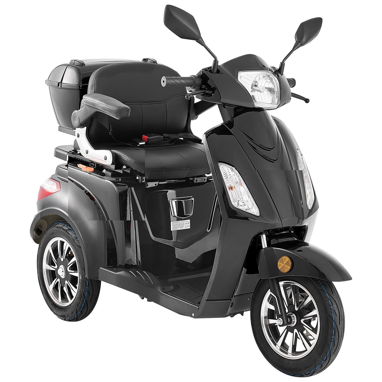 Heavy Duty 3-Wheel Mobility Scooters For Seniors & Adults, 500lbs Capacity, 21.5 Miles 3-Speed Long Range, 1000W All Terrain Electric Recreational Scooter Wheelchair, 20° Max Climbing Capacity